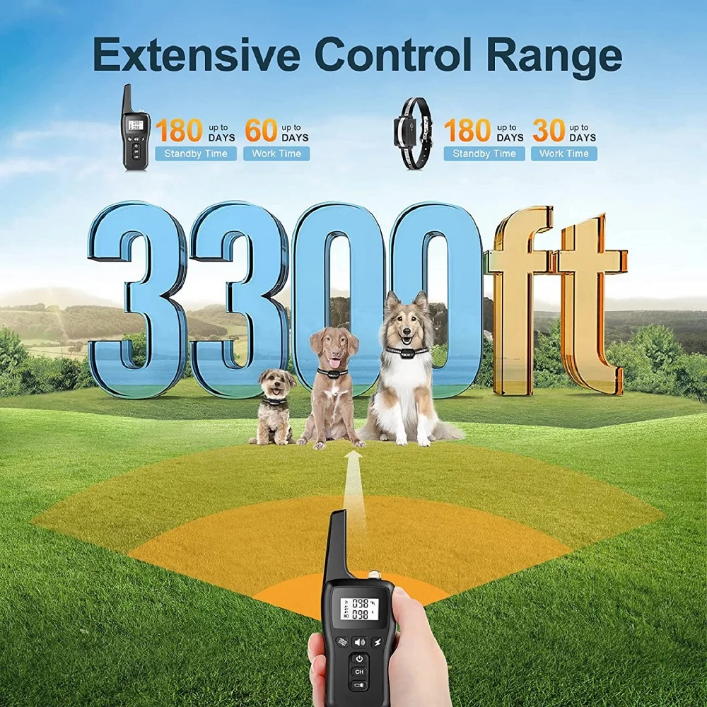 2-in-1 Auto&Training Mode Electronic Dog Collar,3300Ft Vibrating Dog Collar,Waterproof Training Collar for Dog Anti Bark Collar - Image 4