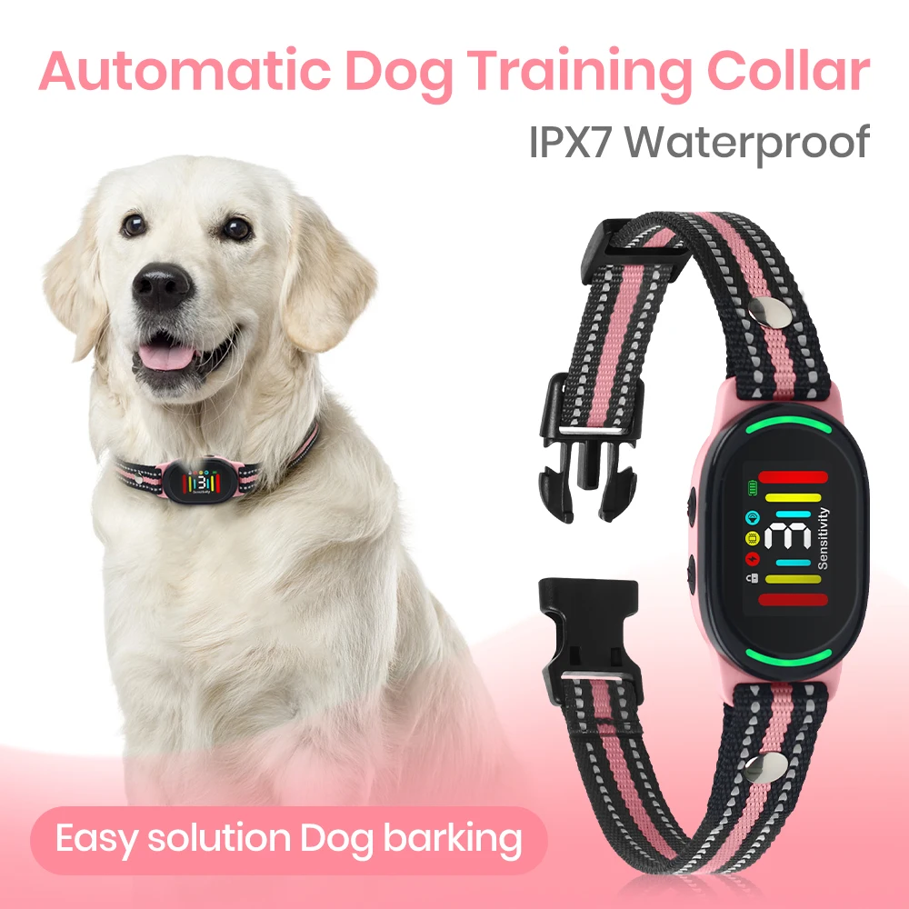 2025 New Smart Dog Bark Collar,Rechargeable Waterproof Smart Barking Collar, Anti Bark Training Collar Adjustable Sensitivity