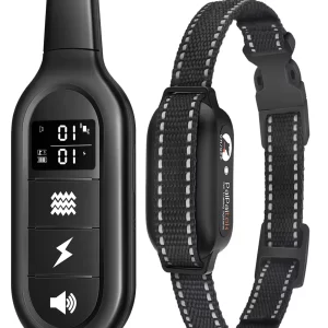 Electric Dog Training Collar Digital Rechargeable Remote Control Waterproof Vibrator Pet Dog Bark Stop Shock Collar for Dogs