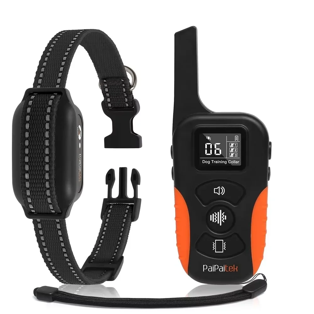 No Shock Dog Training Collar with Remote 3300ft Range,Vibrating Dog Collar Waterproof&Rechargeable Electric Collar for Dogs