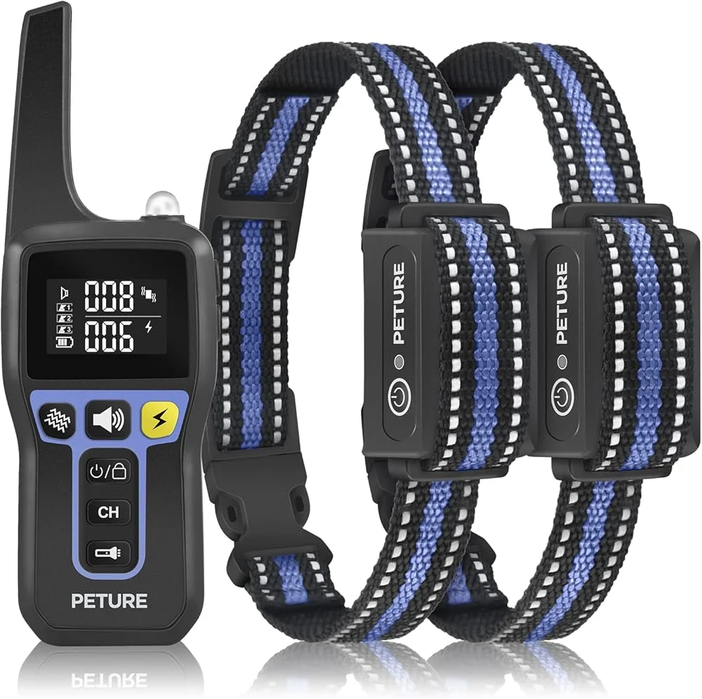 3300ft Dog Training Collar with Remote,Waterproof Shock Collar for All Size Dogs,Rechargeable Electric Collar for Dog Training