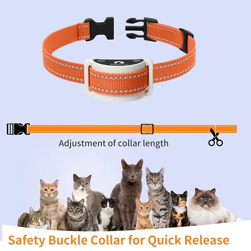 2 IN 1 Auto Anti-Meow and Cat Training Collar, Cat Shock Collar with Remote, Rechargeable Cat Stop Meowing Collar for Pet Cat - Image 6
