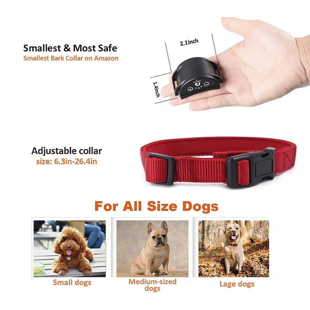 2Pcs Dog Automatic Anti-Barking Collar,Rechargeable Dog Electric Collar,shock Collar for Small Medium Dogs,Safe Dog Accesorios - Image 5