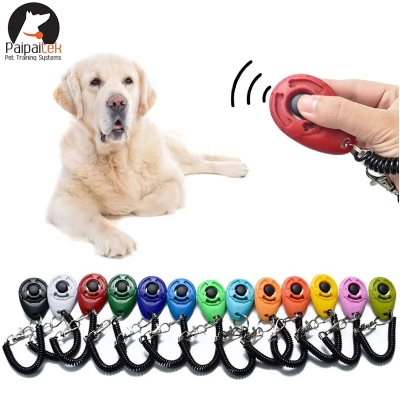 Dog Training Clicker Aid Adjustable WristStrap Sound Plastic Pet Cat Click Trainer Key Chain Dog Repeller Dog Supplies 
