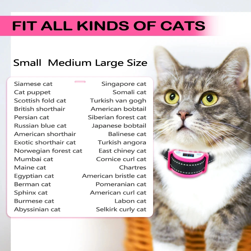 1-5 Levels Cat Anti Meowing Collar, Automatic No Shock Vibration Collar for Cats, Stop Meowing Collars for Cat Accessories 고양 - Image 3