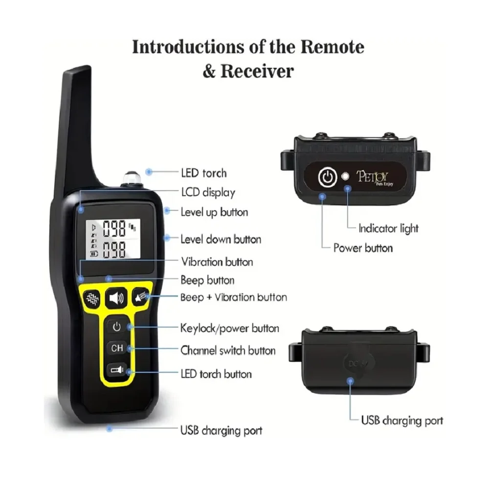 Dog Bark Collar,2800 Ft Dog Training Collar,No Shock Vibrating Collar For Deaf Dog,Adjustable Waterproof Rechargeable Dog Collar - Image 2