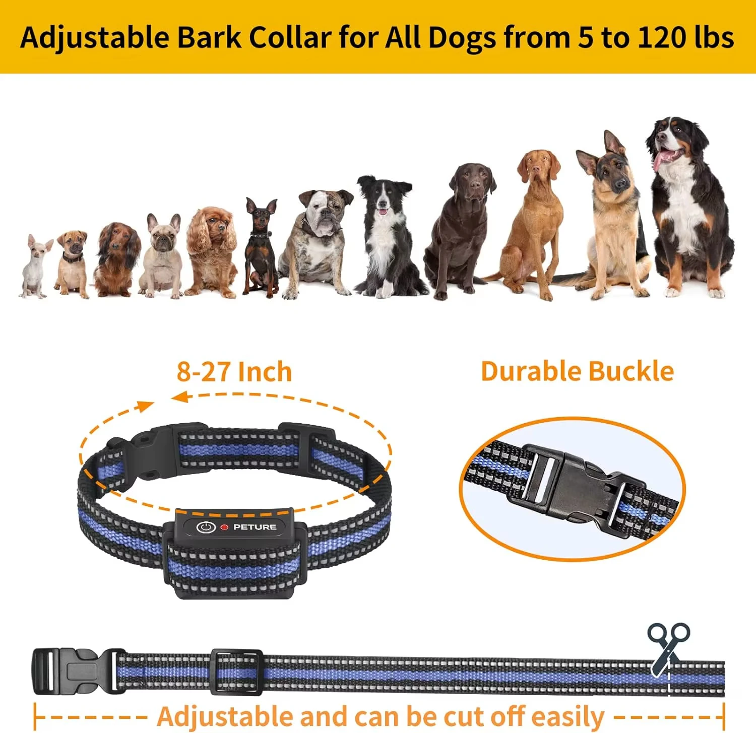 3300ft Dog Training Collar with Remote,Waterproof Shock Collar for All Size Dogs,Rechargeable Electric Collar for Dog Training - Image 6