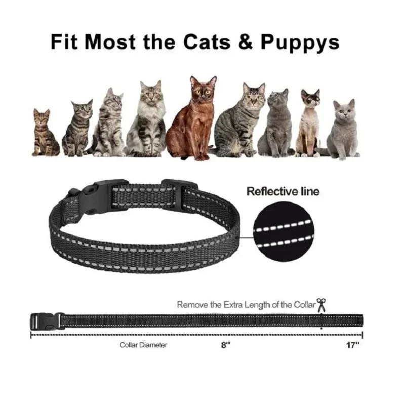 Anti-Meow Cat Training Collar,No Shock Cat Anti Meow Collar With Remote,Waterproof& Rechargeable Cat Stop Meowing Barking Collar - Image 6