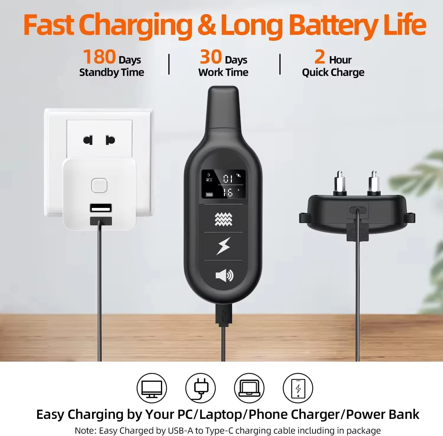 1000m Digital Dog Training Collar Waterproof Rechargeable Remote Control Pet with LCD Display for All Size Shock Vibration Sound - Image 5