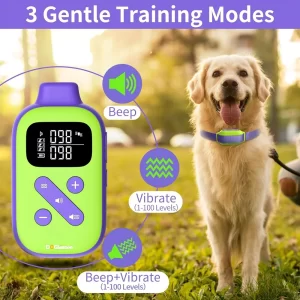 No Shock Vibrating Dog Collar,Dog Training Collar,Vibrating Dog Training Collar for Small Medium Large Dogs,Beep&Vibration Mode