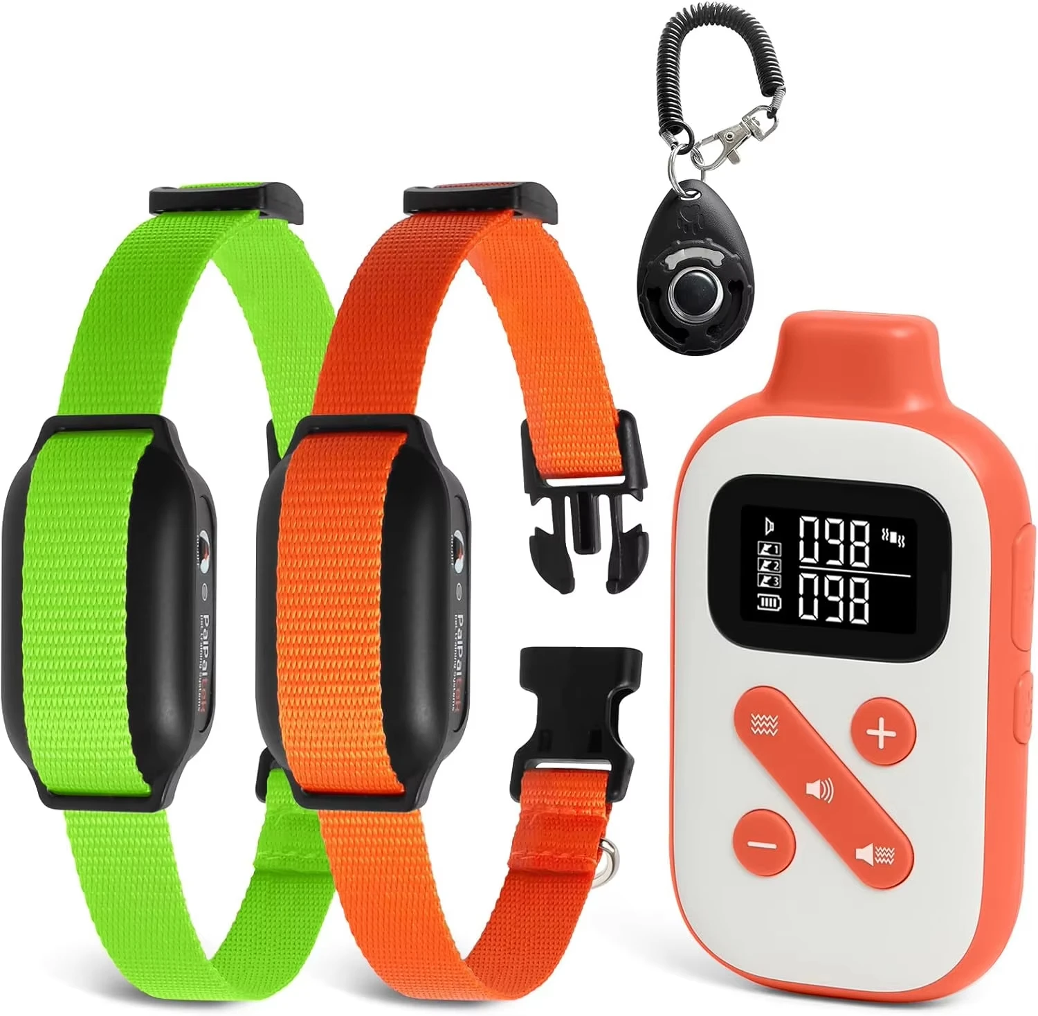 No Shock Dog Training Collar 3300ft Vibrating Dog Collar with Dog Training Clicker Rechargeable Anti Barking Collar for 2 Dogs