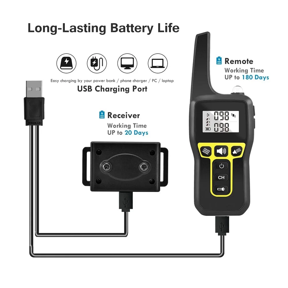 Dog Training Collar with Remote For 3 Dog,No Shock Dog Collar with 3 Training Modes,Up to 2800Ft Remote Range,IPX7,Rechargeable - Image 2