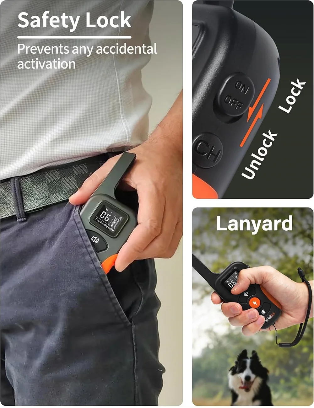 PaiPaitek 3300ft Dog Training Collar Remote&Automatic Mode Dog Shock Collar IP67 Waterproof Electric Collar for Dog 10-120 lbs - Image 6