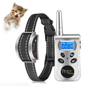 Anti-Meow Cat Training Collar,No Shock Cat Anti Meow Collar With Remote,Waterproof& Rechargeable Cat Stop Meowing Barking Collar