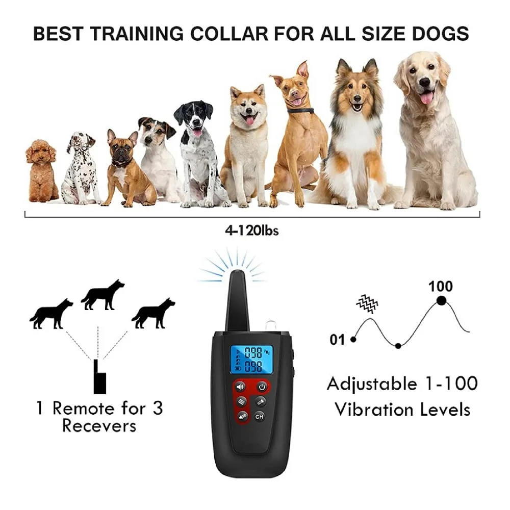 Dog No Shock Collar,Vibrating Dog Collar,3300ft Range,IPX7 Waterproof Remote Dog Training Collar,Sound & Vibration Modes - Image 4
