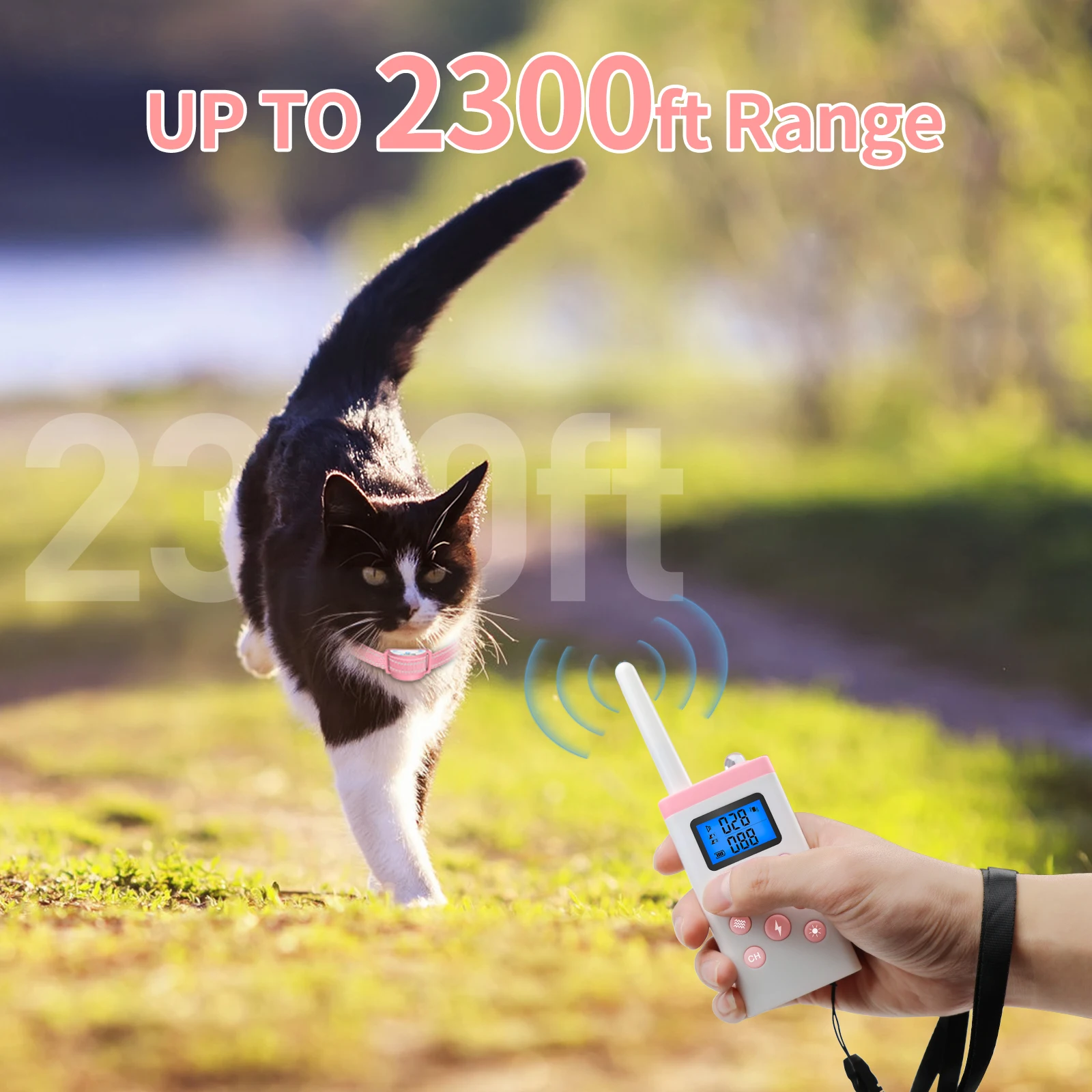 PaiPaitek Cat Training Collar,Cat Shock Collar with Remote ,Cat Stop Meowing Collar, Remote Control/Automatic Anti-Meow for Cats - Image 4