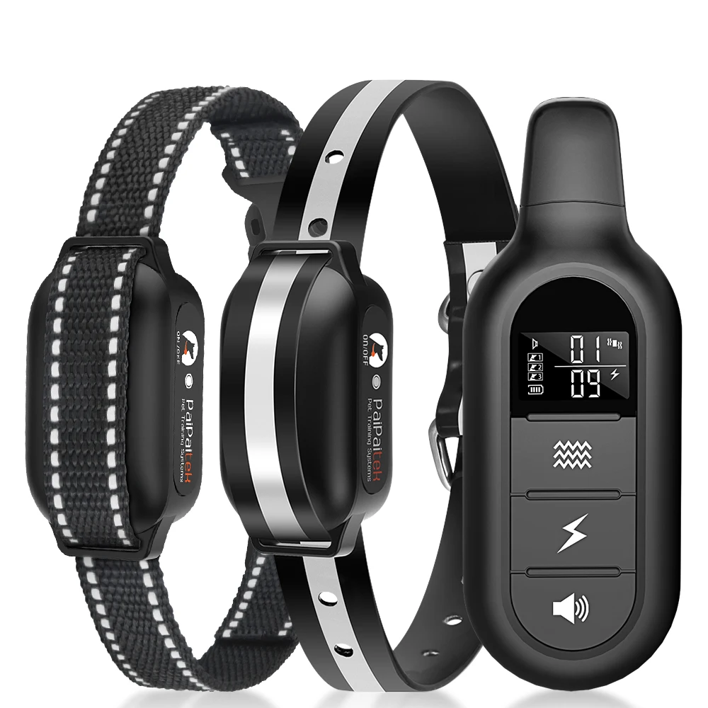 1000m Digital Dog Training Collar Waterproof Rechargeable Remote Control Pet with LCD Display for All Size Shock Vibration Sound